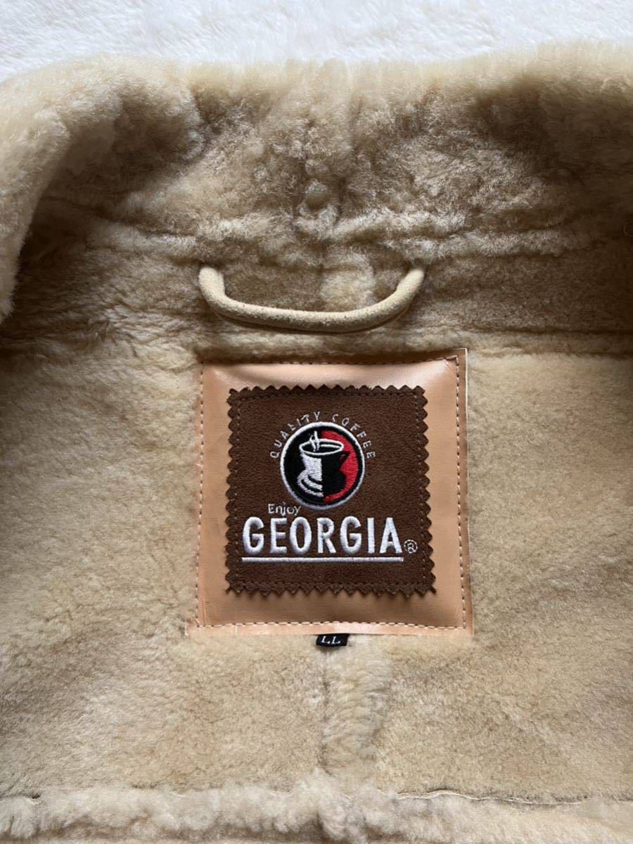 激レア 非売品 極美品 極暖 GEORGIA ジョージア ムートンコート リアルムートン 羊革 ベージュ XLサイズ_画像5