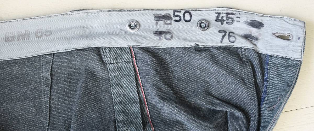  быстрое решение [50\'s евро Vintage / Швейцария армия ] более ранняя модель Denim Work Baker брюки /50/W37 дюймовый / голубой серый / милитари (ya-2310-13a)