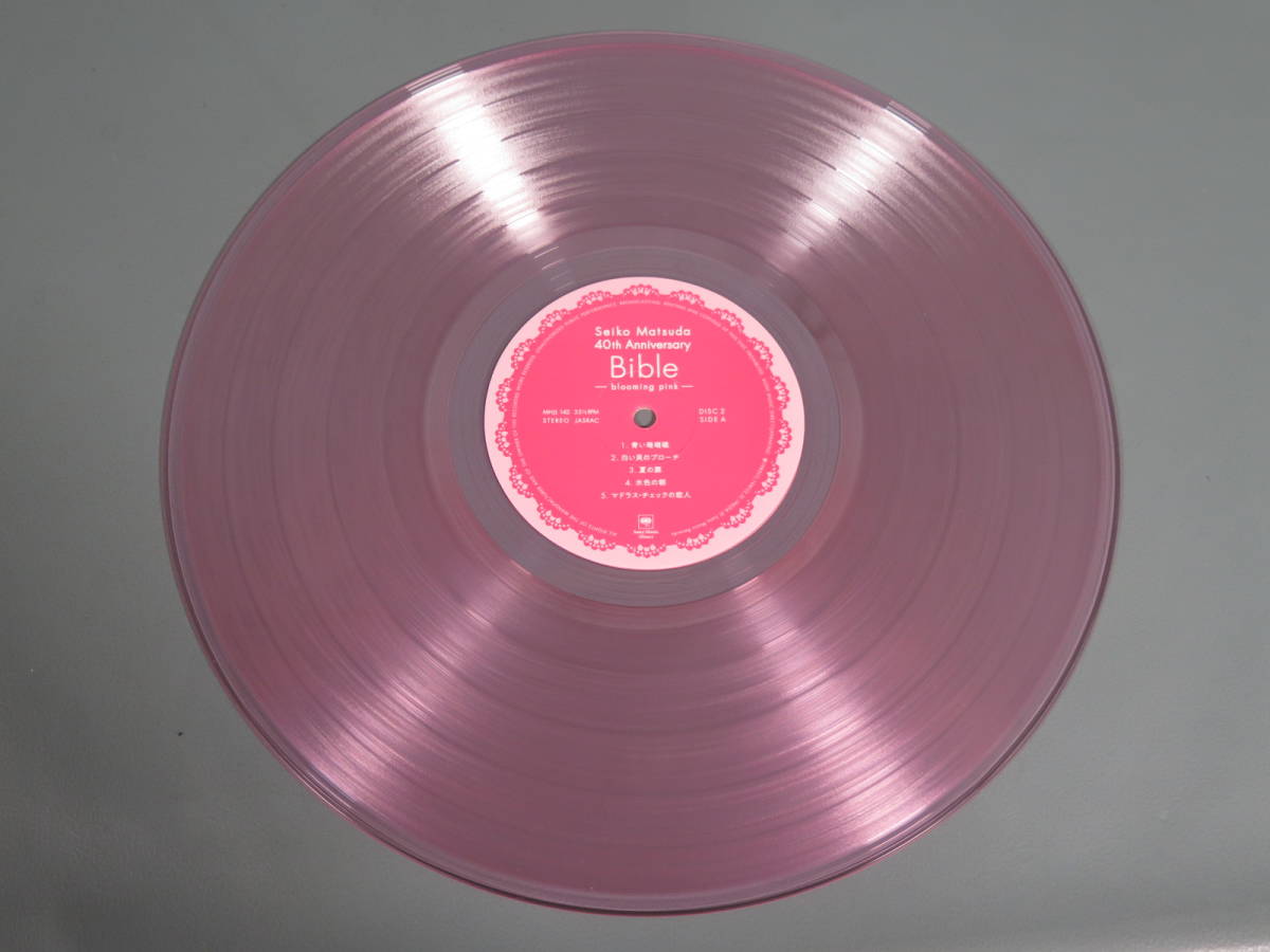 LPレコード 松田聖子 40Th Anniversary Bible -blooming pink- 完全生産限定盤 カラーディスク/オールカラーブックレット付 _画像8