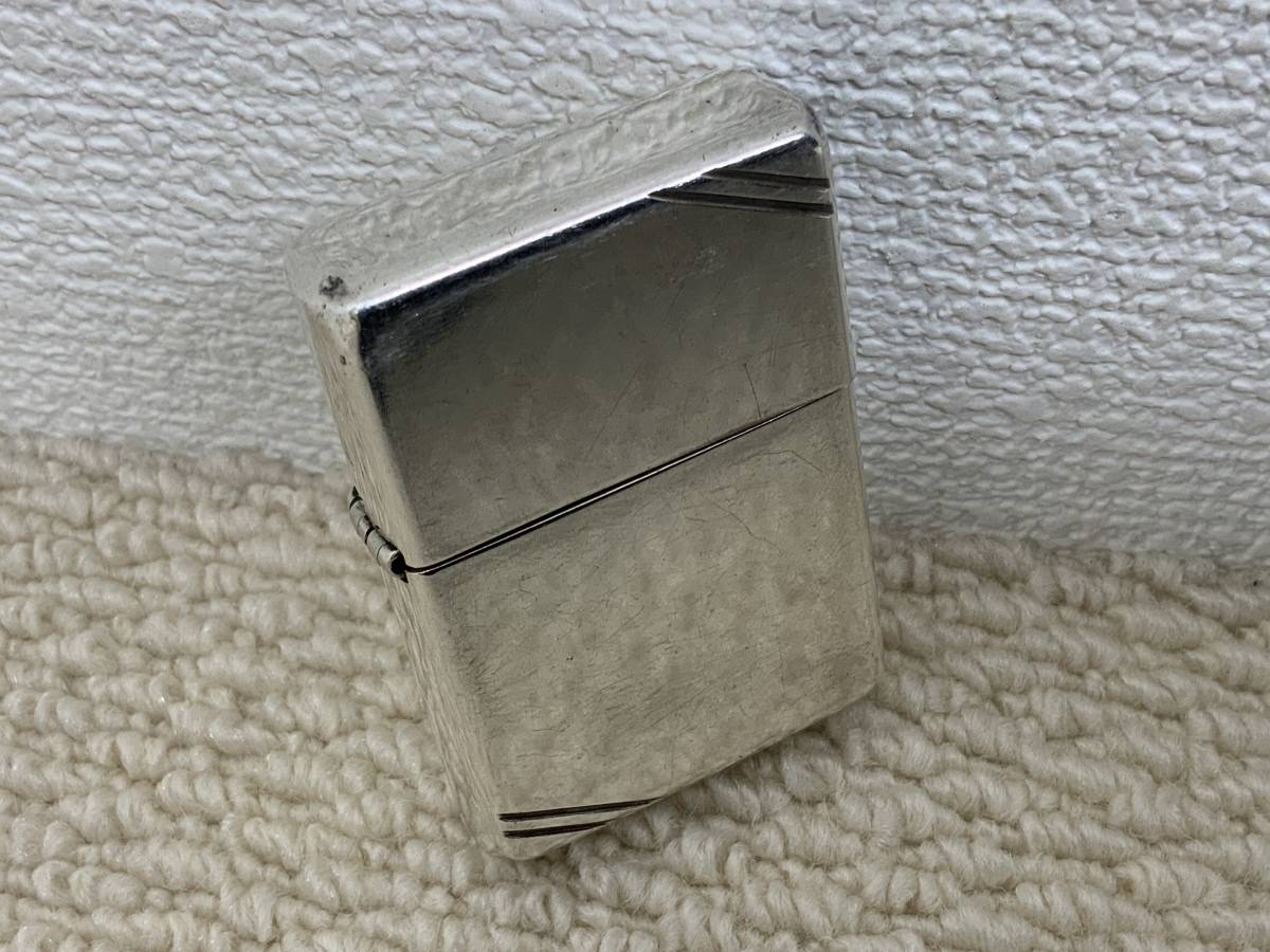 zippo ジッポー STERLING スターリング 2002 火花確認済み フラッドトップ ダイアゴナルライン オイル ライター_画像2