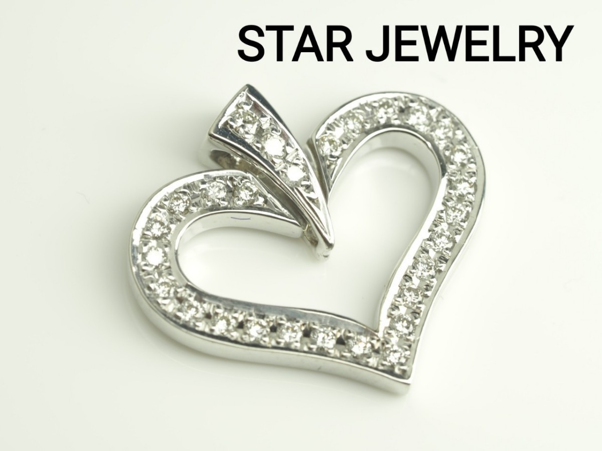 STAR JEWELRY スタージュエリー ハートペンダントトップ K18WG