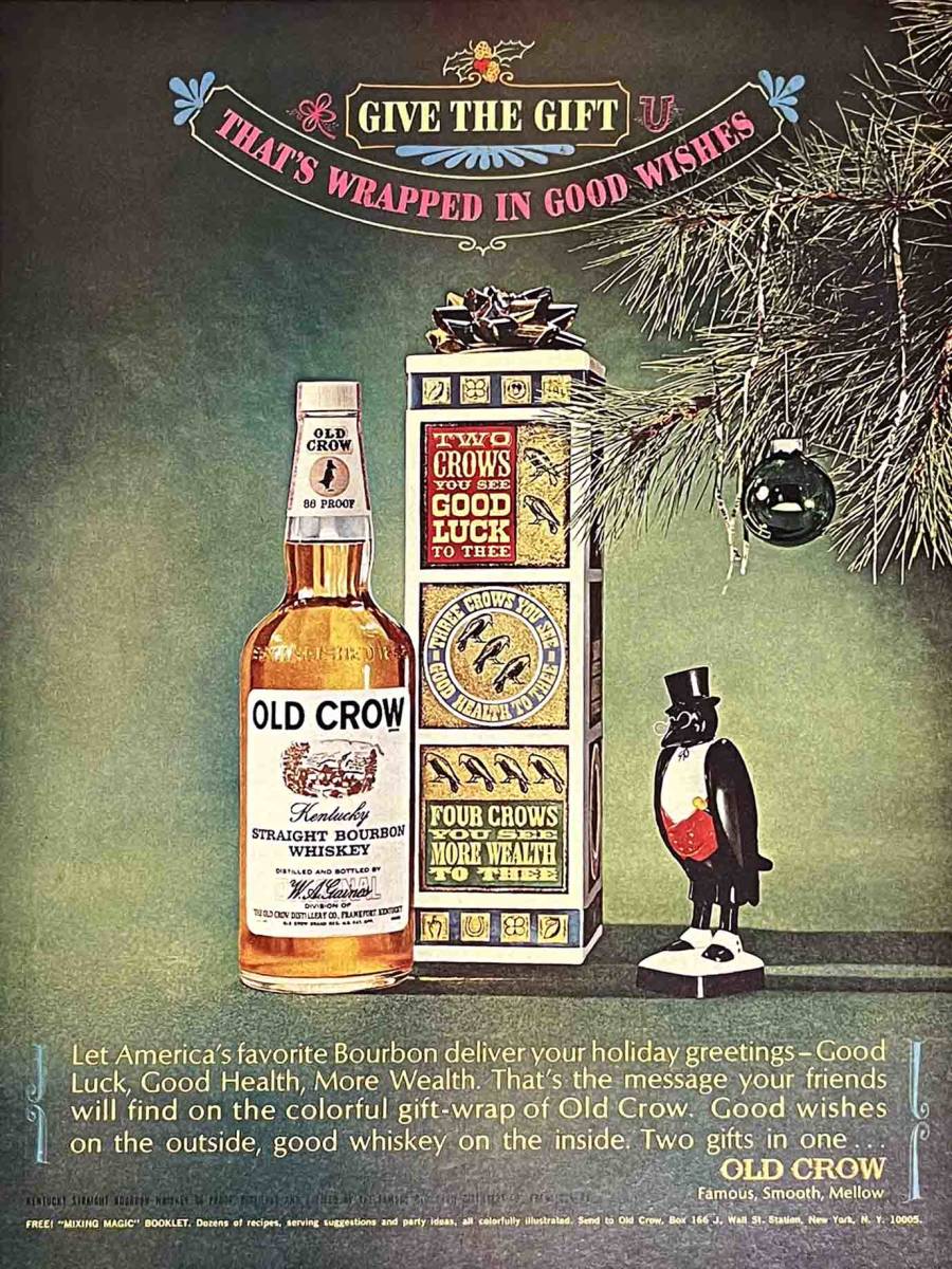 1965年オールド・クロウ・ギフトを贈りましょう/ヴィンテージ雑誌広告オリジナル・ポスター_画像1