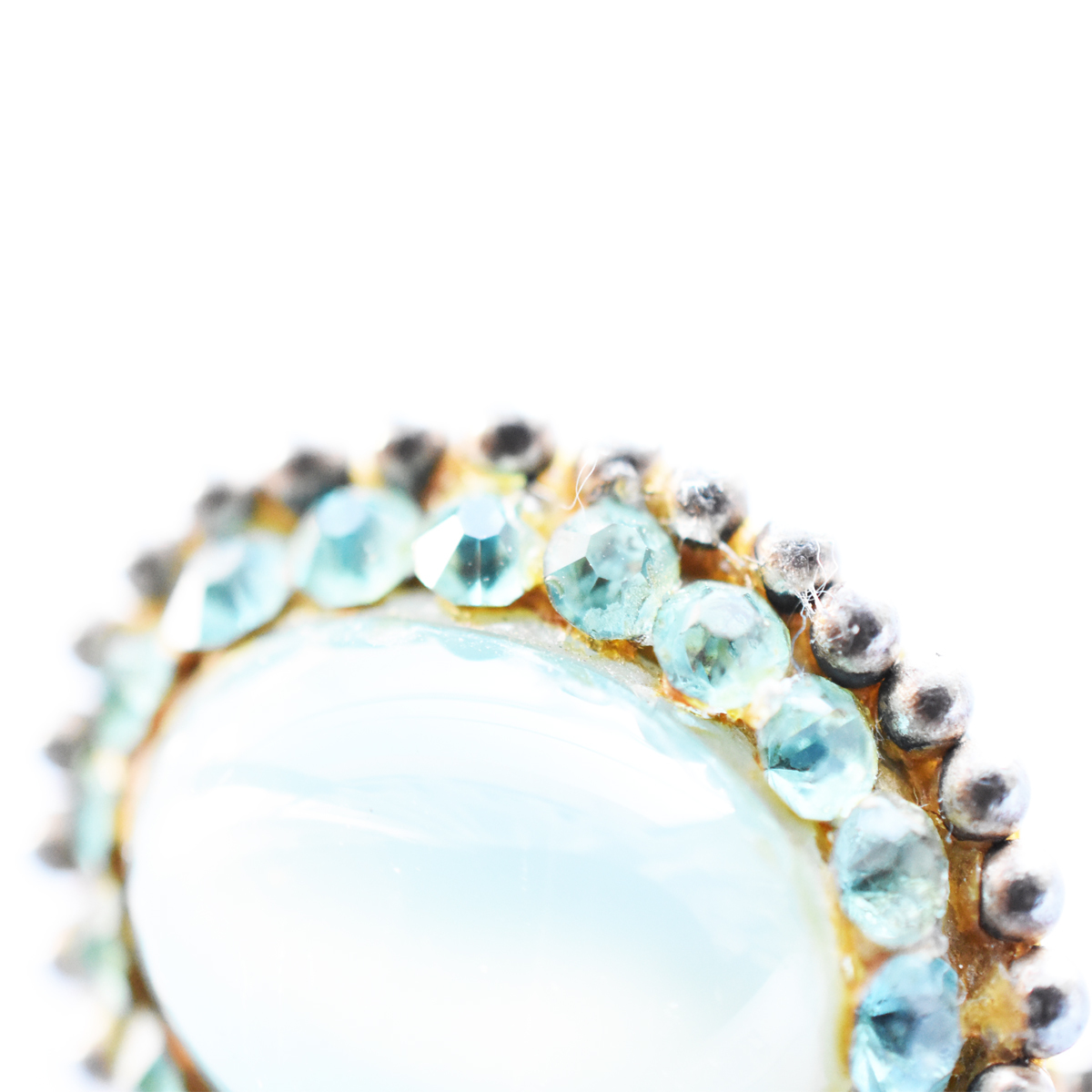 Vintage　1950s’　blue glass rhinestone　brooch_画像4