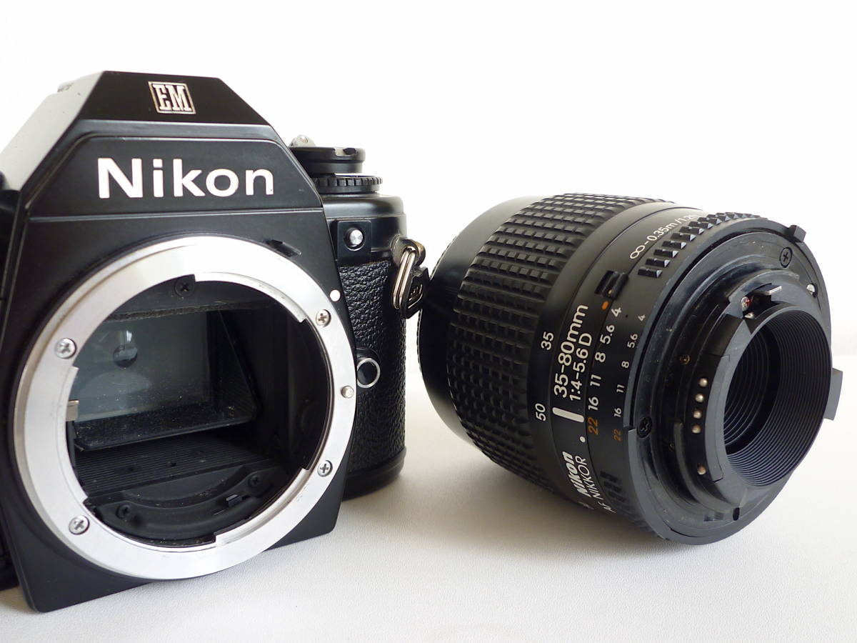 Nikon EM リトルニコン「巨匠 ジウジアーロ・デザイン」純正NIKKOR・AF 35～80mmレンズ付属〈 1980年発売 〉ブラック　美品_画像8
