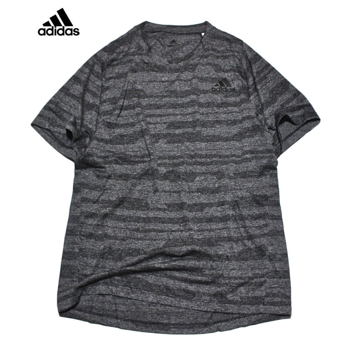 【新品】アディダス エンジニアード ヘザー 半袖 Tシャツ【62：灰】L adidas RUN ランニング ジョギング トレーニング ジム 家 自宅_画像1