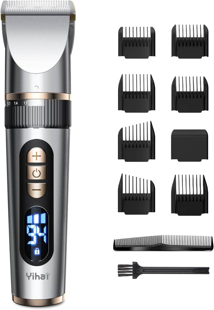 電動バリカン ヘアーカッター LED電量ディスプレイ メンズ 子供 散髪用 IPX7防水 全身水洗い可 0.8-12mm対応 バリカン USB充電式_画像1