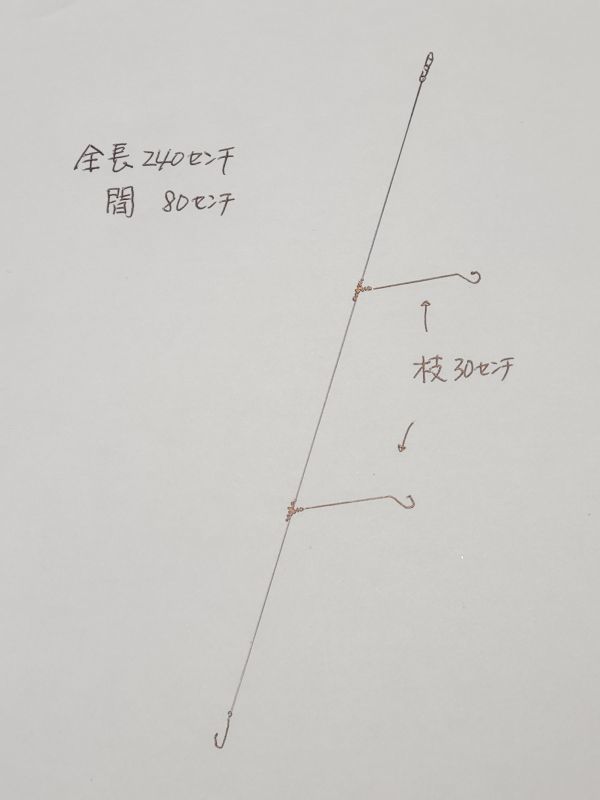 +●シマアジ喰わせ仕掛け●12号240センチ●3本針●_画像4