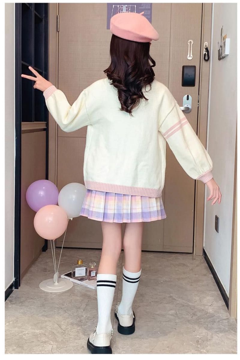 【可愛い】セットアップ 女の子 子ども キッズ 制服 フォーマル パーティ 綺麗 コスプレ衣装 長袖 女子高生 JK 4点セット