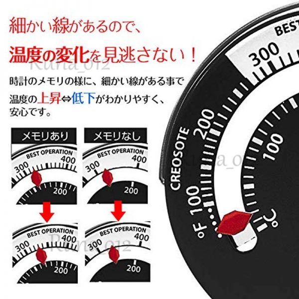 ☆送料無料☆ 薪ストーブ 温度計 0度～500度まで計測 暖炉 ストーブ コンロ グリル オーブン 焚火台 焚火 ピザ ピザ窯 キャンプ 釜_画像3