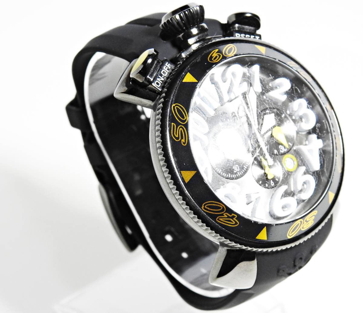 ガガミラノ マヌアーレ クロノグラフ MM48 ベルト新品 メンズ腕時計 正規品 稼働品 クオーツ GaGa MILANO