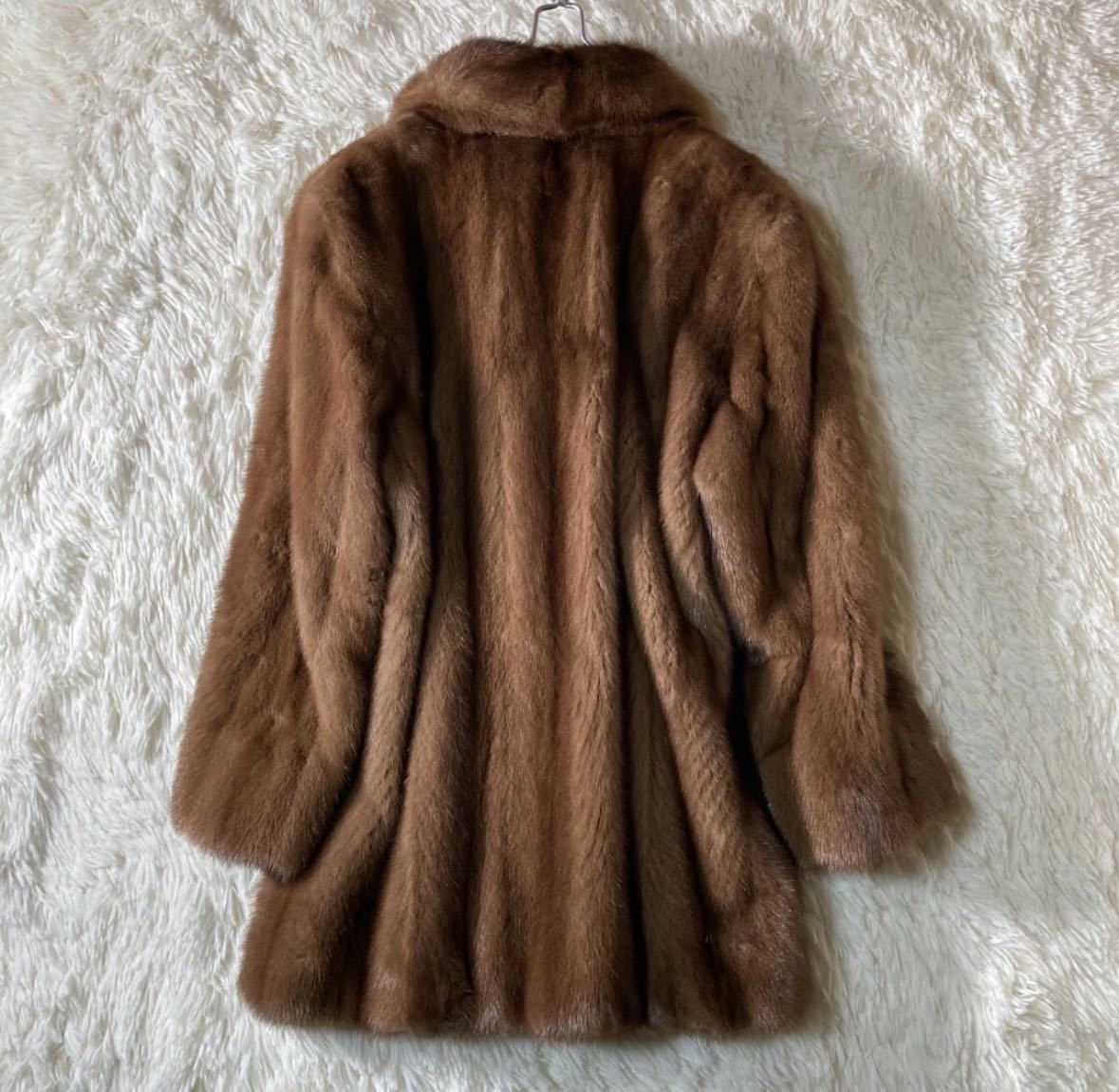 【アパレル】☆美品☆ MOONBAT FUR ムーンバット ミンク 毛皮コート 9 ブラウン レディース 人気 おしゃれ_画像6