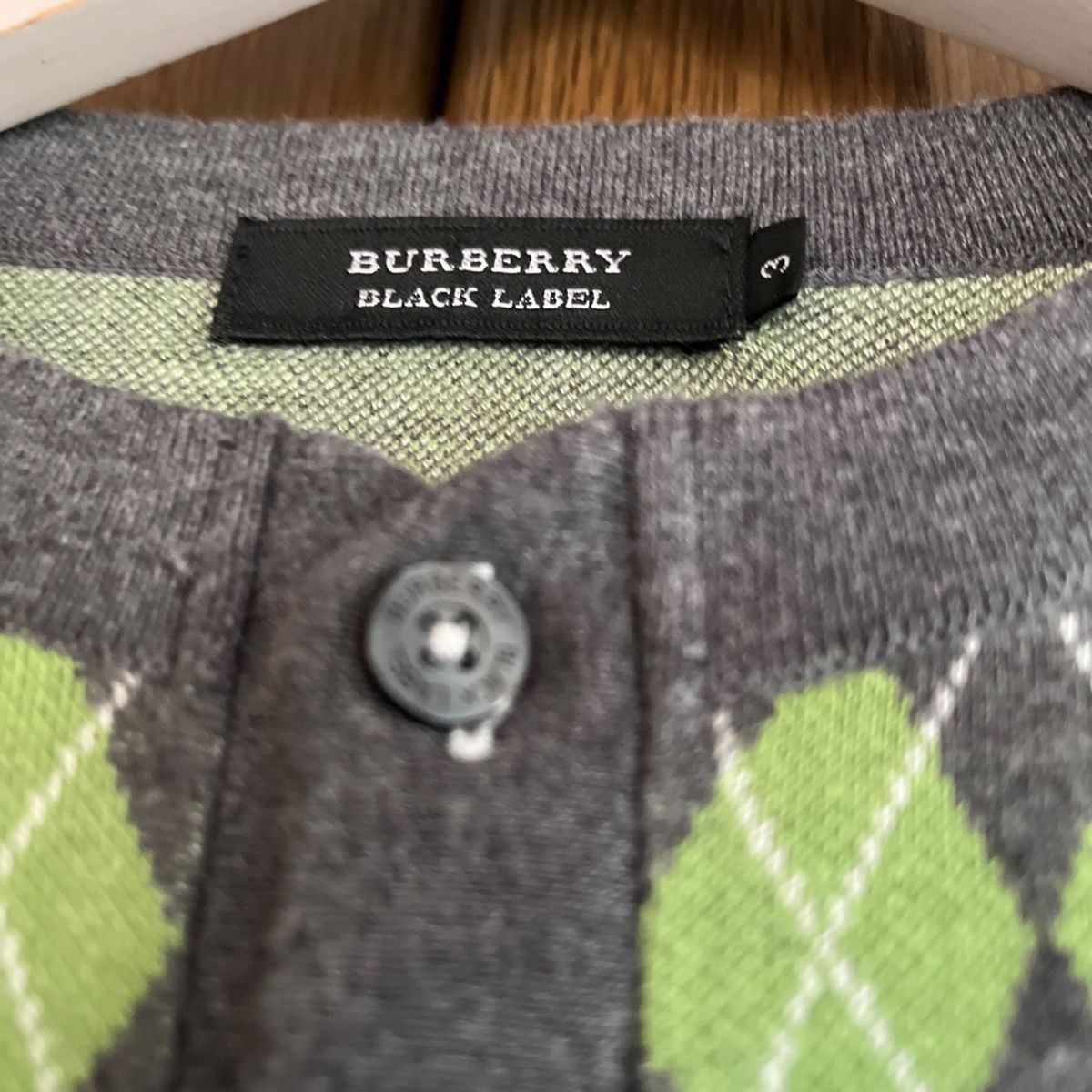 【新品】百貨店にて購入　BURBERRY BLACK LABELアーガイル柄ニット　セーター　薄手 長袖 コットン 長袖　Lサイズ