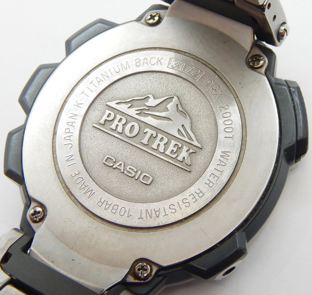 カシオ PROTREK プロトレック☆腕時計 タフソーラー PRX 2000T MULTI BAND6 チタン グレー デジタル☆動作品☆Z1118390_画像3