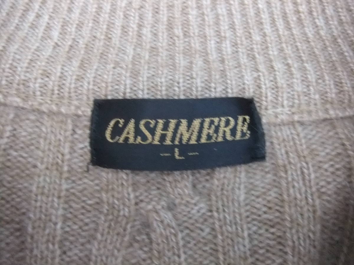 搭配新標籤◆CASHIMERE◆100％羊絨面料針織圖案半拉鍊長袖衛衣◆L◆ 原文:新品タグ付き◆CASHIMERE◆カシミヤ100％素材柄編みハーフジップ長袖セーター◆L◆