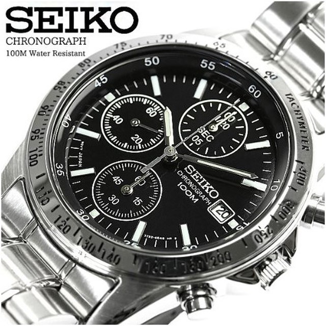 送料無料！【新品-未使用】腕時計 人気！ SEIKO（セイコー） メンズ クロノグラフ シンプル オシャレ 激安 クオーツ シルバー 防水 社会人_画像2