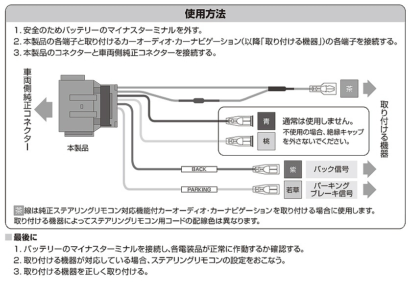 N-ONE JG3 JG4 リバース配線カプラー 車速配線 ステアリングリモコン接続ハーネス付 20P エーモン工業 amon R4.8～ ネコポス 送料無料_画像4