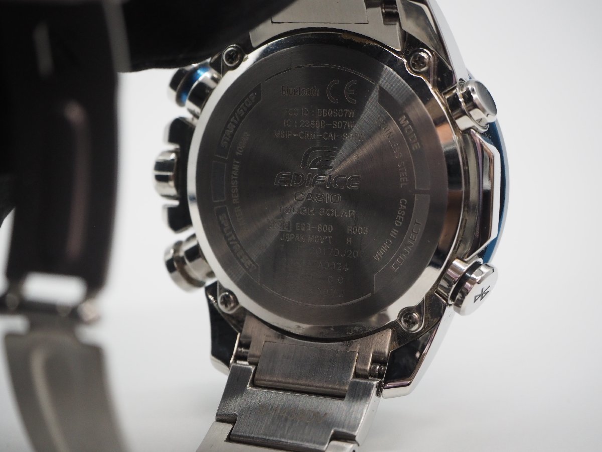 【ジャンク】CASIO カシオ EDIFICE エディフィス EQB-800 パワーリザーブ クロノグラフ デイト メンズ腕時計 ソーラー キングラム[fnk]_画像7