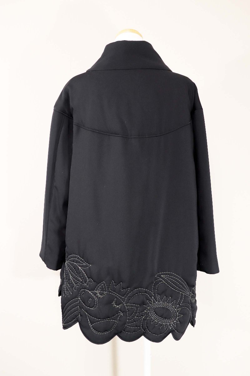 * beautiful goods *aru Velo Velo / pig san pattern quilting A line cotton inside half coat : black xv951