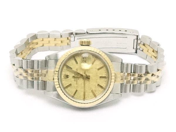 中古 ビンテージ品 ROLEX ロレックス デイトジャスト イエローゴールド コンビ レディース 腕時計 自動巻 69173_画像2