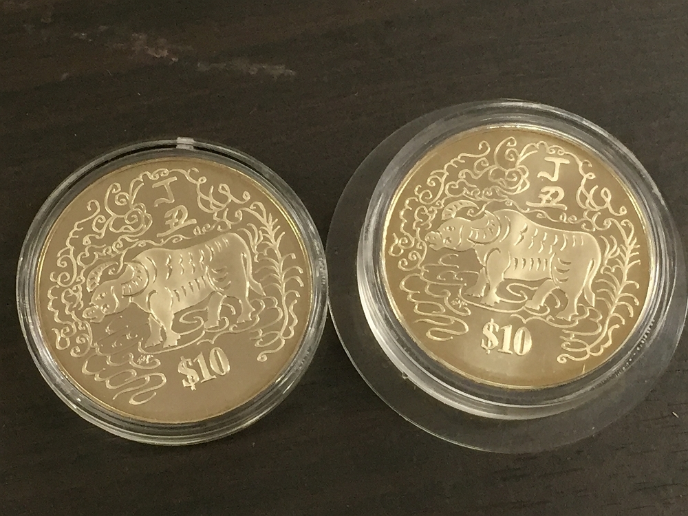 1103 Y 11新加坡硬幣套裝7分摘要約254.5克（含案例） 原文:1103Y11　シンガポール　コインセット　7点まとめ　計約254.5ｇ　（ケース込み）
