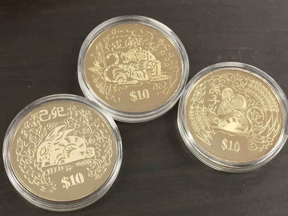 1103 Y 11新加坡硬幣套裝7分摘要約254.5克（含案例） 原文:1103Y11　シンガポール　コインセット　7点まとめ　計約254.5ｇ　（ケース込み）