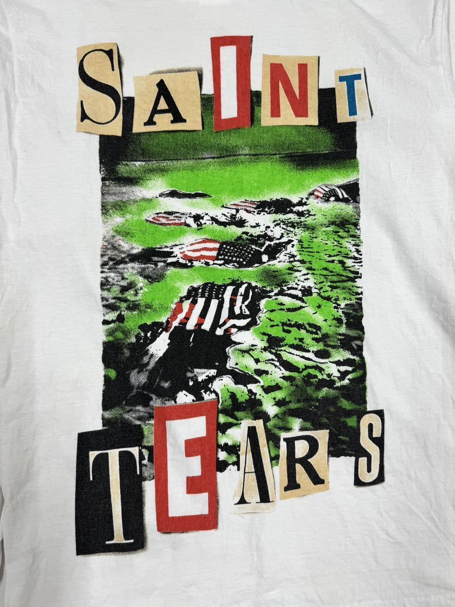 SAINT MICHAEL M×××××× TEARS TEE セント マイケル ロゴ 長袖Tシャツ ロンTEE SM-A21-0000-048 ホワイト Mサイズ_画像3