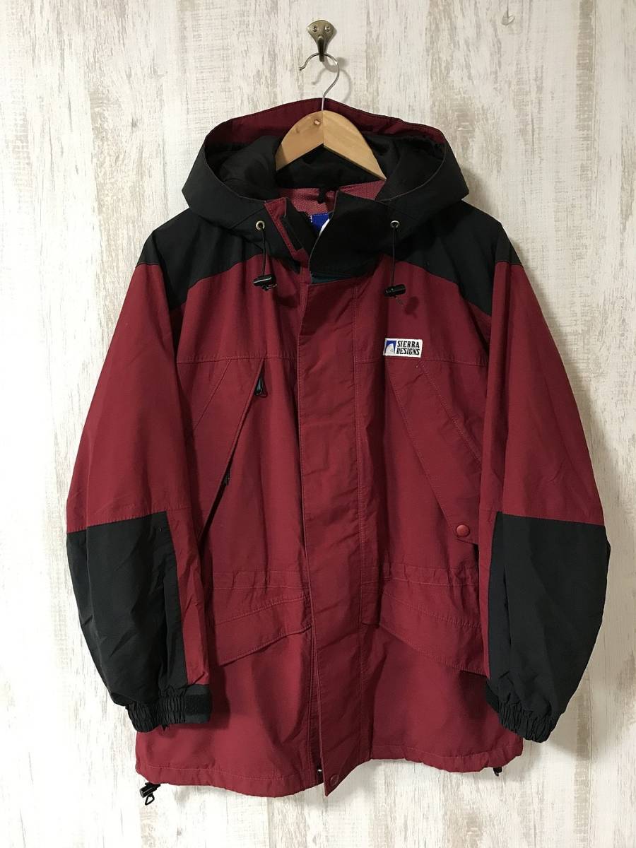 at641☆【GORE-TEX ゴアテックス マウンテンパーカー】SIERRA DESIGNS シエラデザイン S 赤 黒_画像2