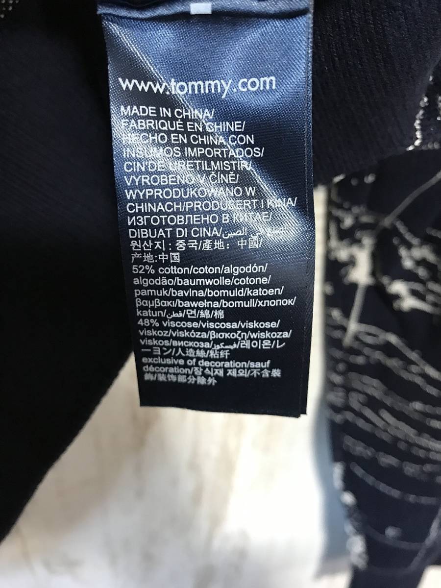 584☆【総柄 コットン ニット セーター】TOMMY HILFIGER トミーヒルフィガー XL 紺_画像5