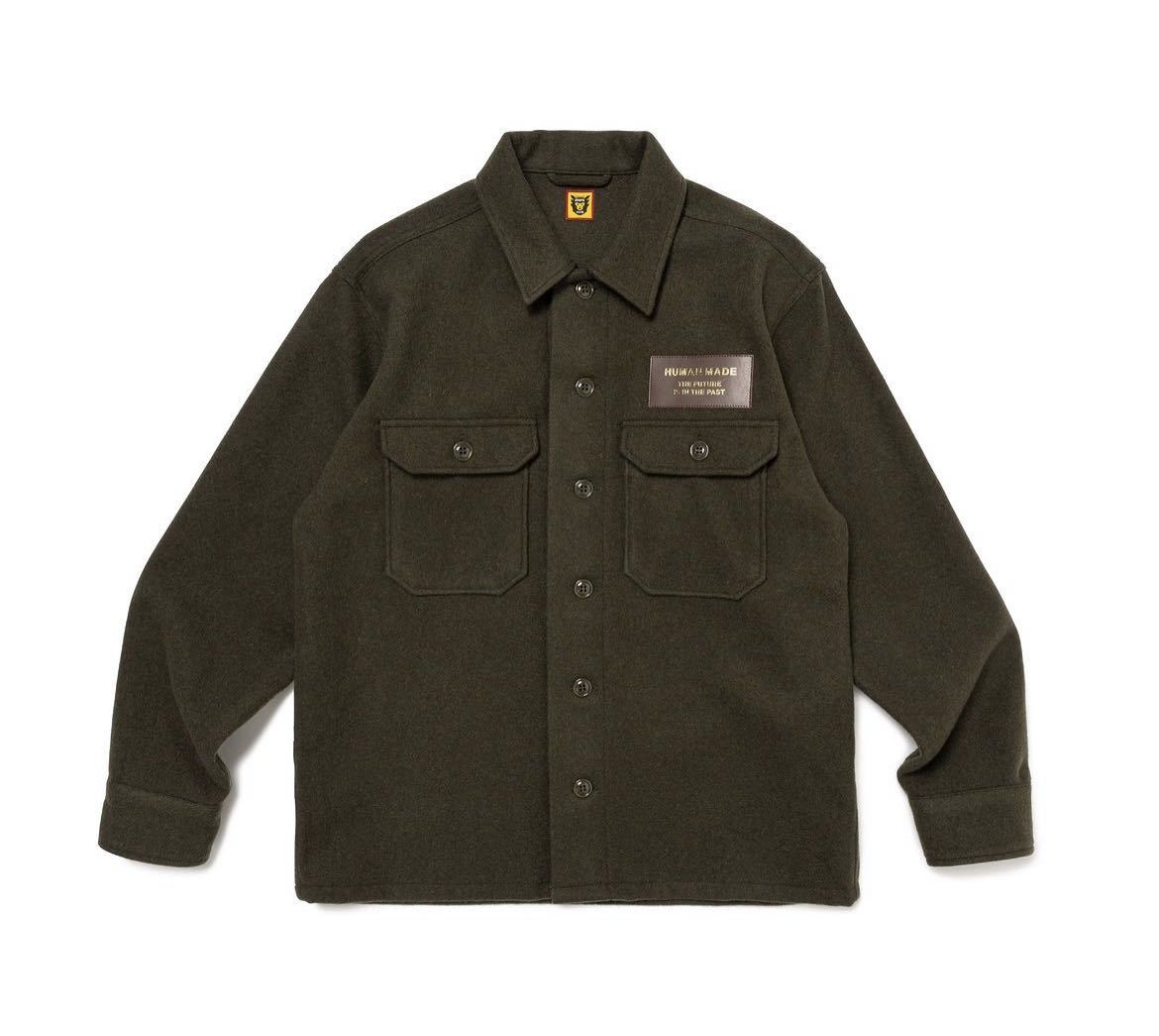 HUMAN MADE 2023FW WOOL CPO SHIRTS OLIVE DRAB HEART XLサイズ ヒューマンメイド ウール シャツ オリーブドラブ ハート X-LARGE