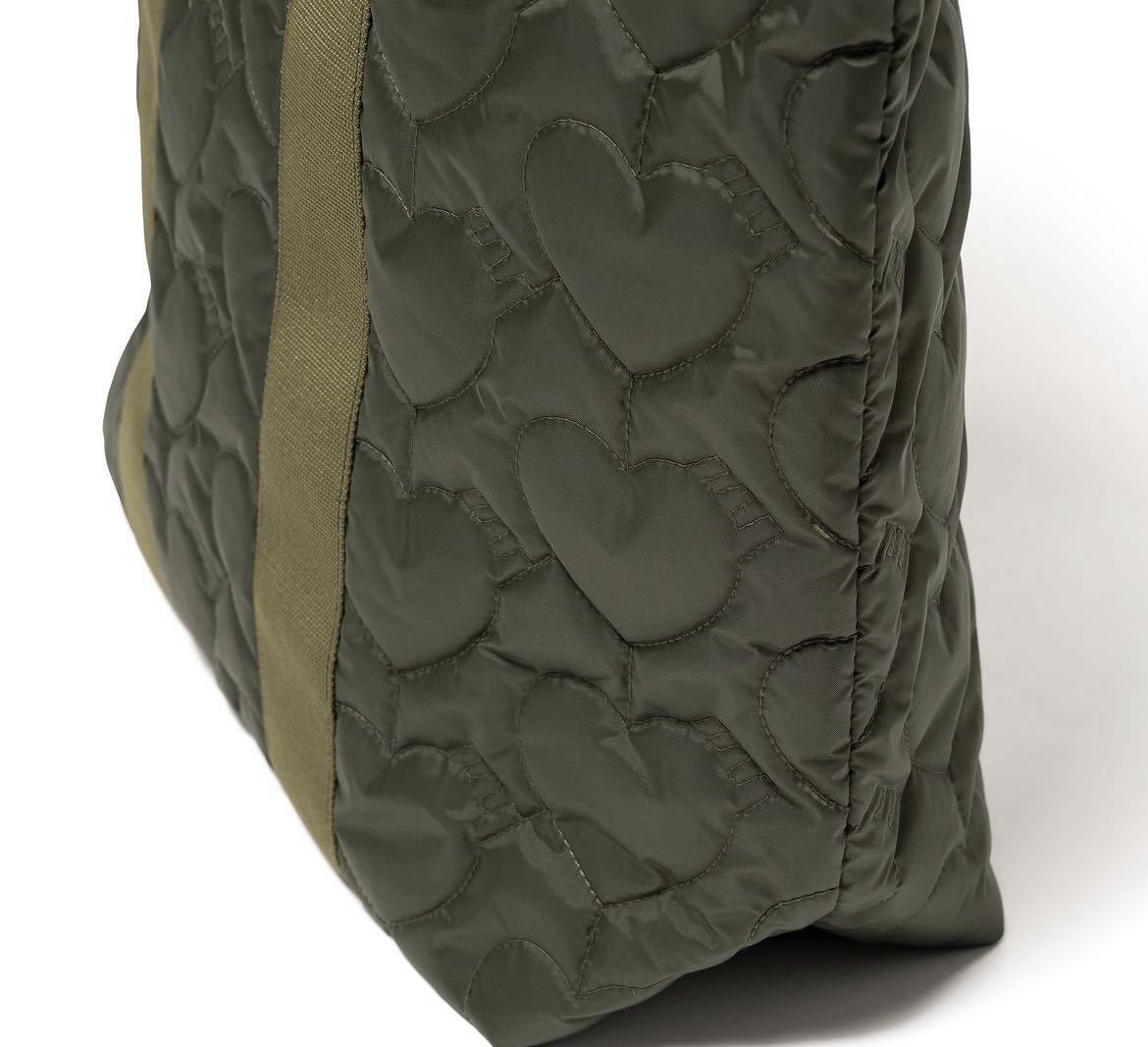 HUMAN MADE HEART QUILTING TOTE BAG OLIVEDRAB ヒューマンメード