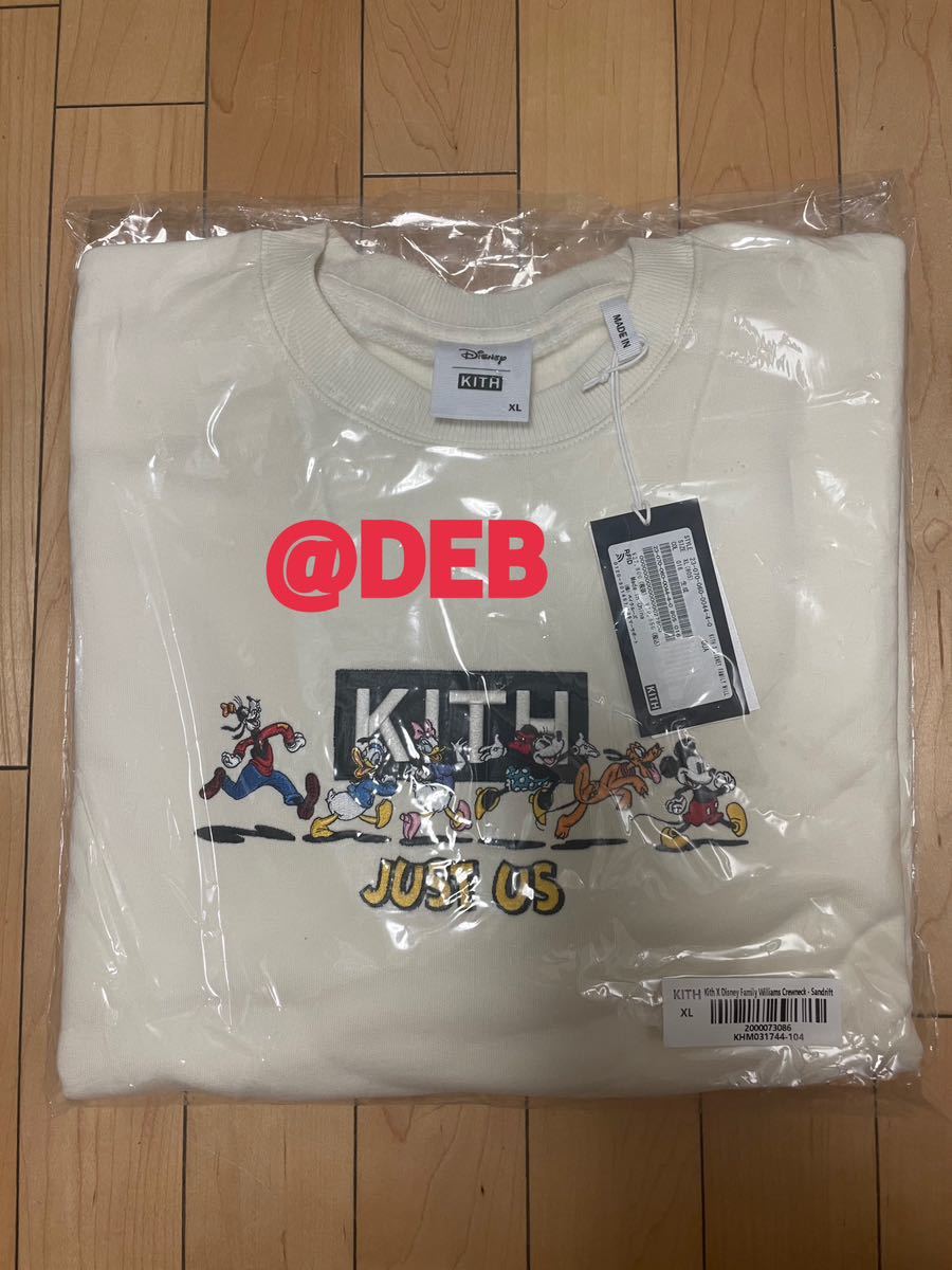 Disney Kith Mickey Friends Family Crewneck BoxLogo Sandrift XLサイズ キス ディズニー ミッキー クルーネック スウェット ボックスロゴ Disney Kith Mickey Friends Family Crewneck BoxLogo Sandrift XLサイズ キス ディズニー ミッキー クルーネック スウェット ボックスロゴ