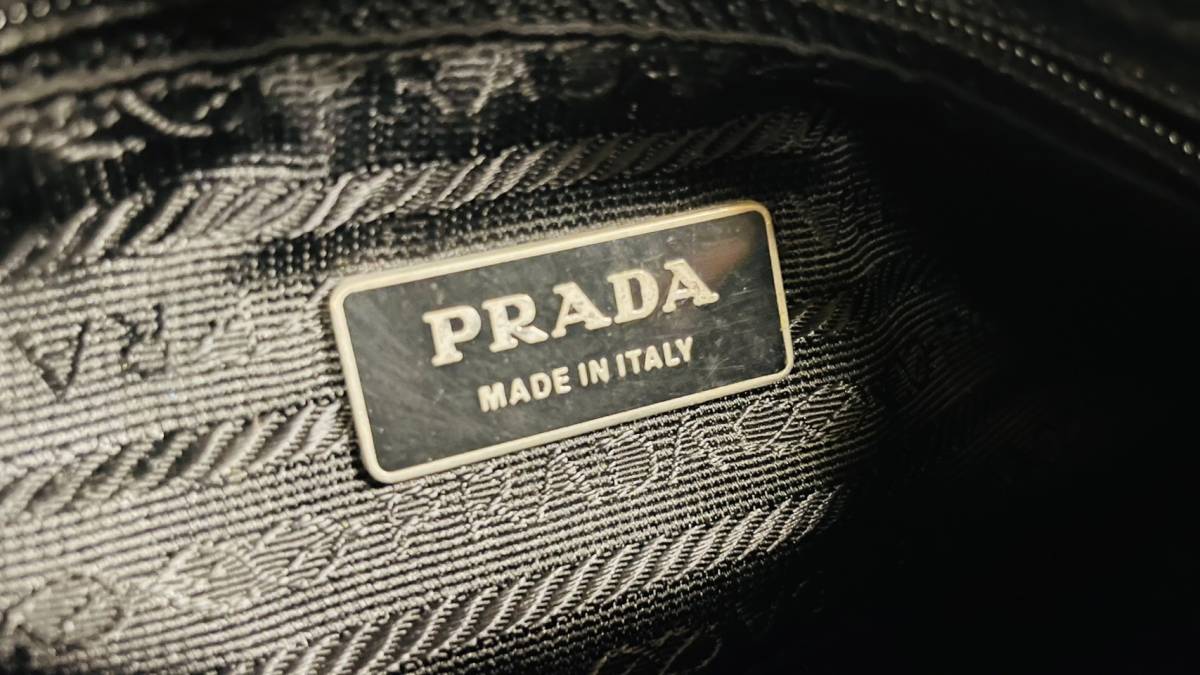 TM5 1円～ プラダ PRADA ショルダーバッグ 斜め掛け ナイロン カーキ系 ロゴ BT0173 メンズ レディース_画像6