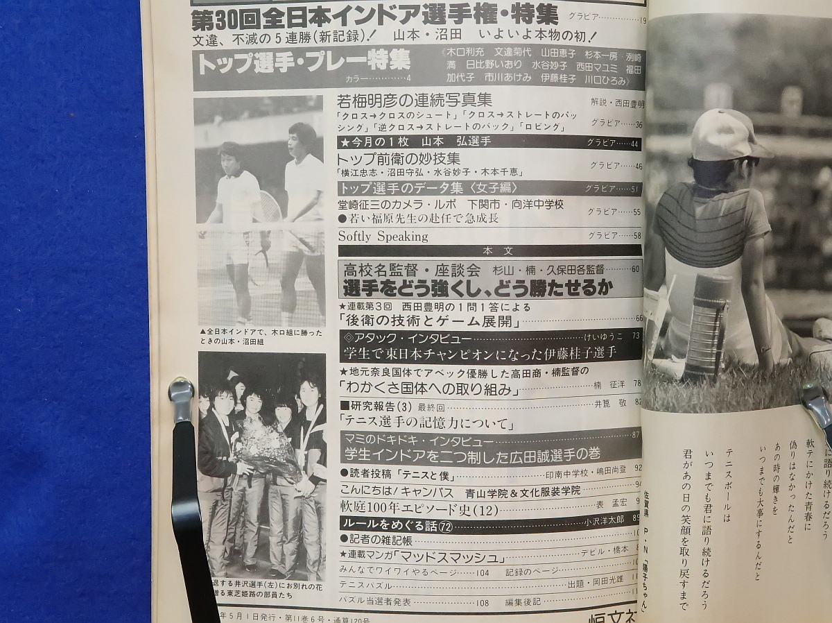 軟式テニス 1985年 5月 恒文社 全日本インドア特集号ほかの画像2