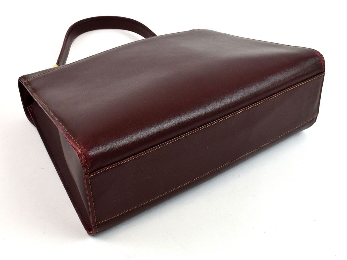 156327◆ Cartier カルティエ マストライン C2ロゴ ハンドバッグ バッグ 鞄 レザー 革 ボルドー レディース ヴィンテージ/ B_画像4