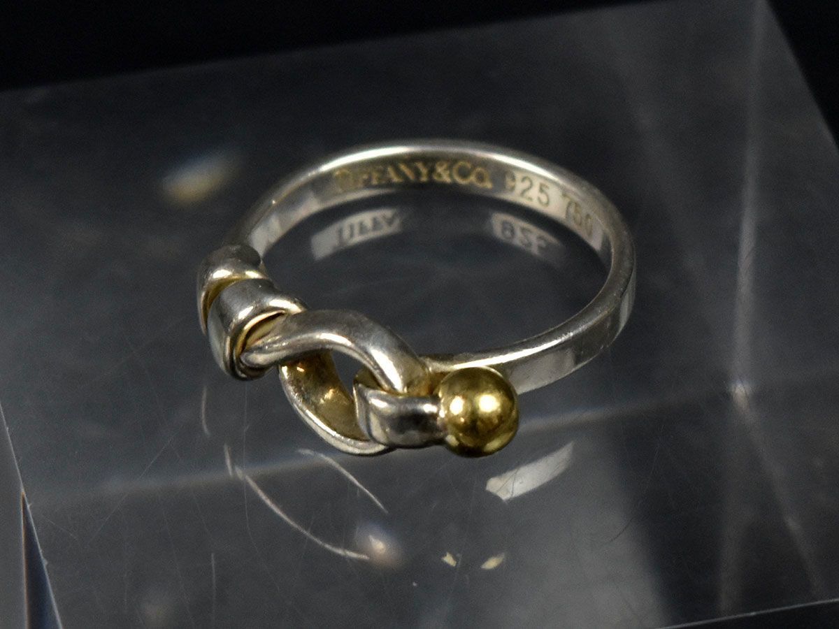 156027◆ Tiffany&co ティファニー フック＆アイ リング 指輪 アクセサリー Sv925 K18YG シルバー ゴールド レディース/ E_画像3