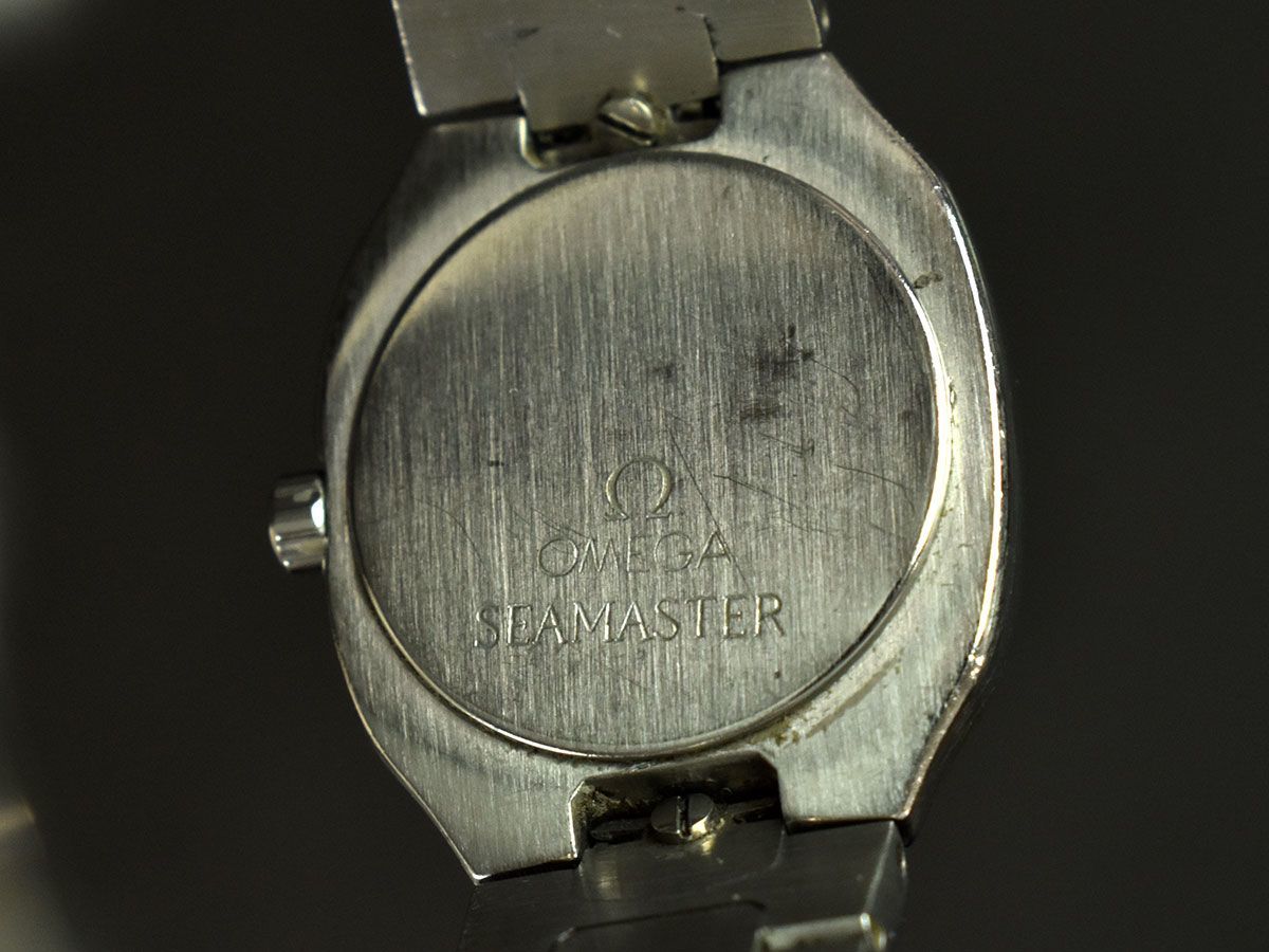 161446◇ 動作確認済 OMEGA オメガ シーマスター ポラリス 腕時計 ウォッチ クォーツ 2針 SS YG グレー ゴールド レディース/ D_画像9