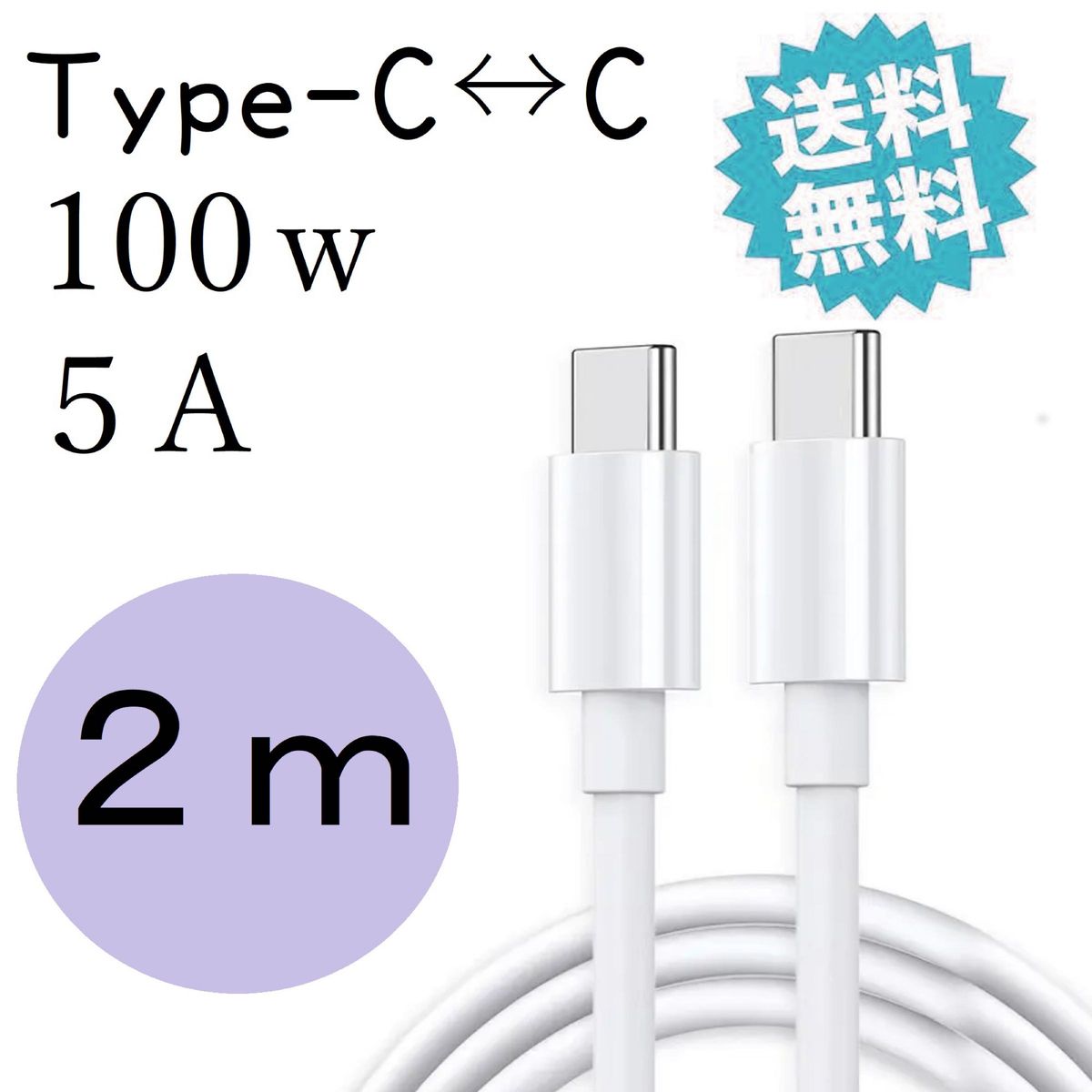 タイプc 充電器 100W 充電ケーブル USBc iPhone15 Android iPad MacBook pro 2m