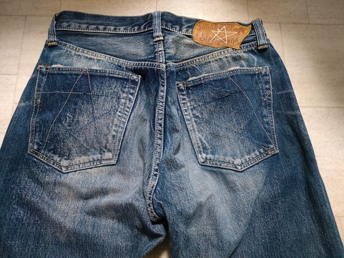 　サイズ：30 　日本製　セルビッチデニム使用　SUGAR CANE シュガーケーン UNION STAR JEANS ヴィンテージ加工　ジーンズ　デニム パンツ_画像6