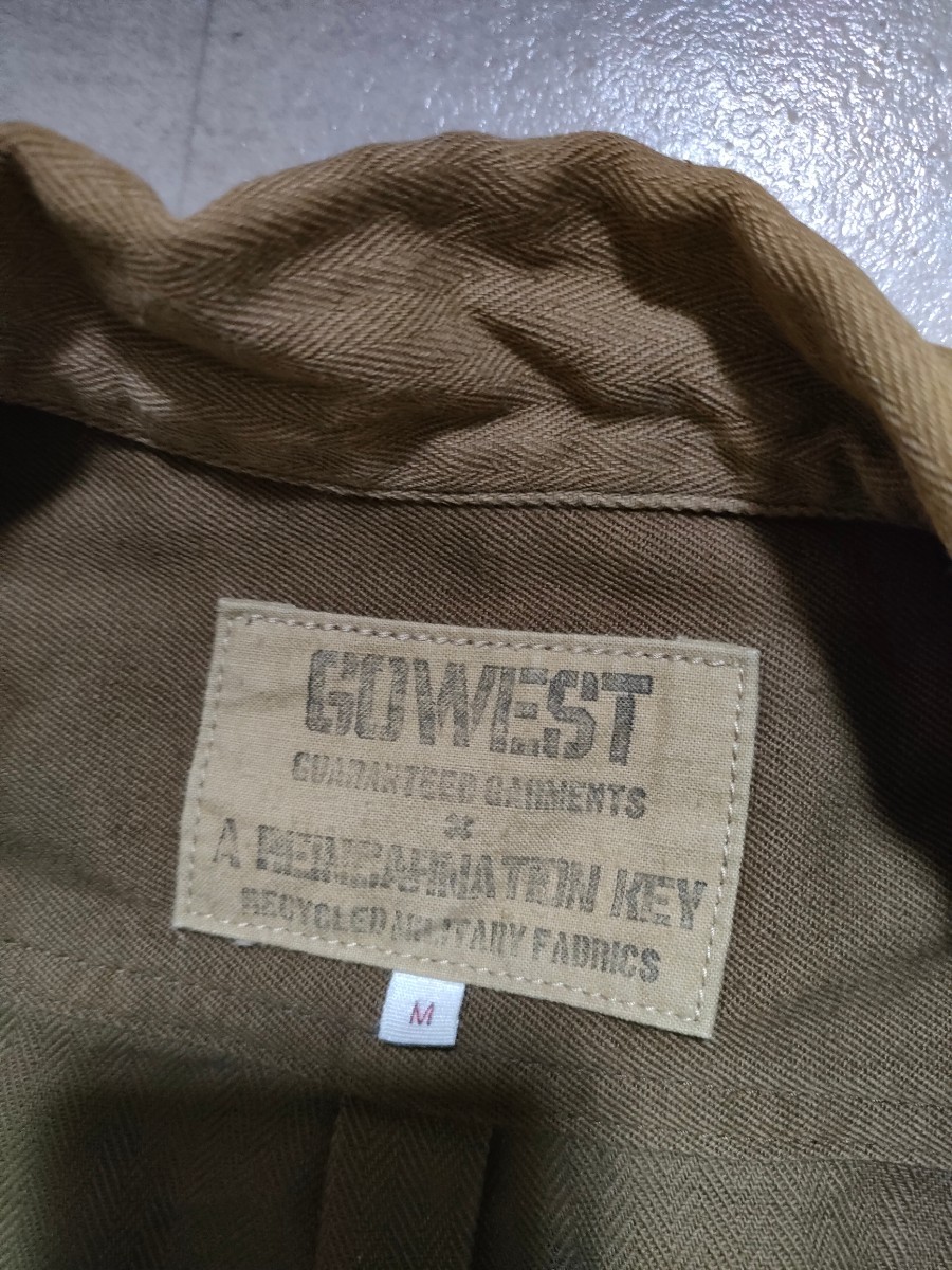 サイズ：M　定価:19950円　日本製　GOWEST×A Reincarnation Key　　　　　　　MILITARY FABRIC HUNTER SHIRTS　シャツジャケット_画像3