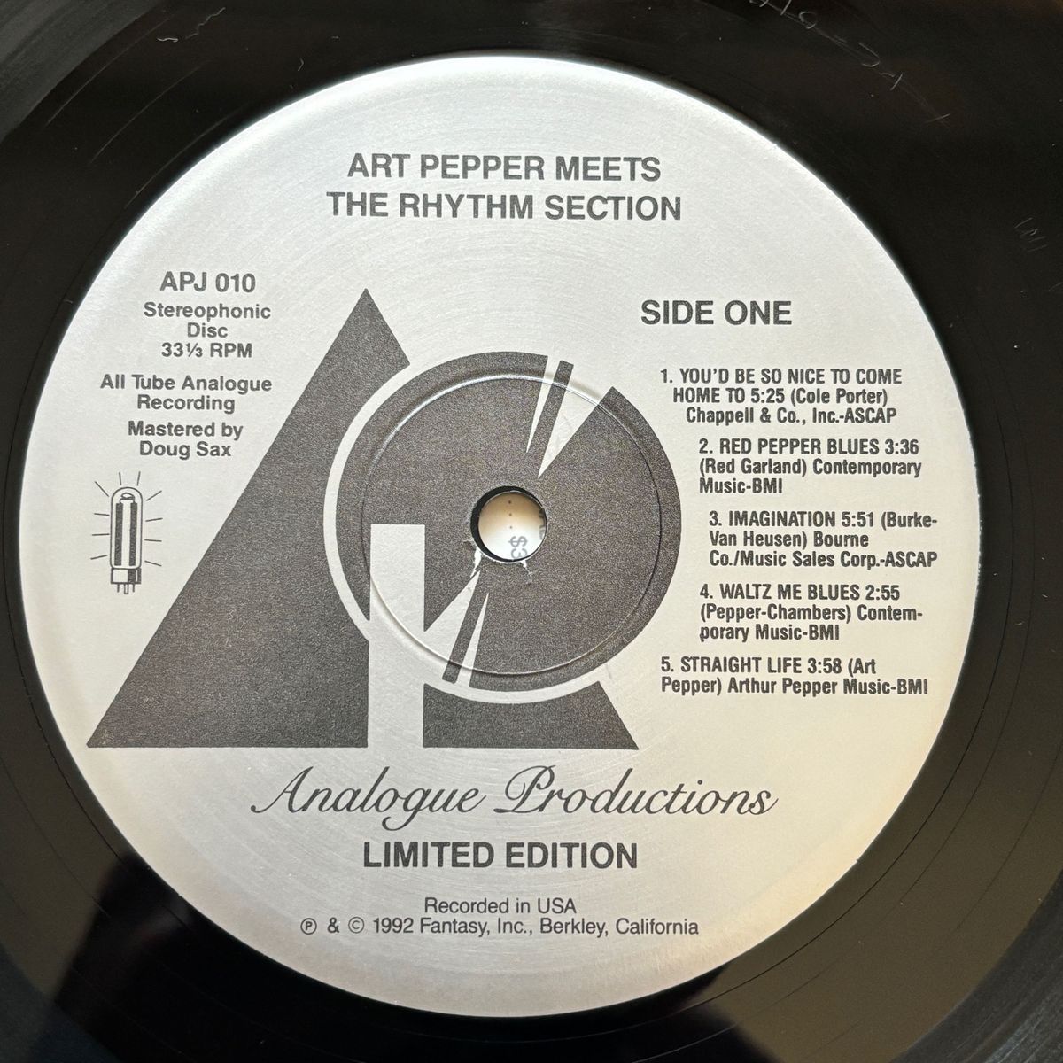 【レコード】ART PEPPER meets The Rhythm Section（analogue productions）