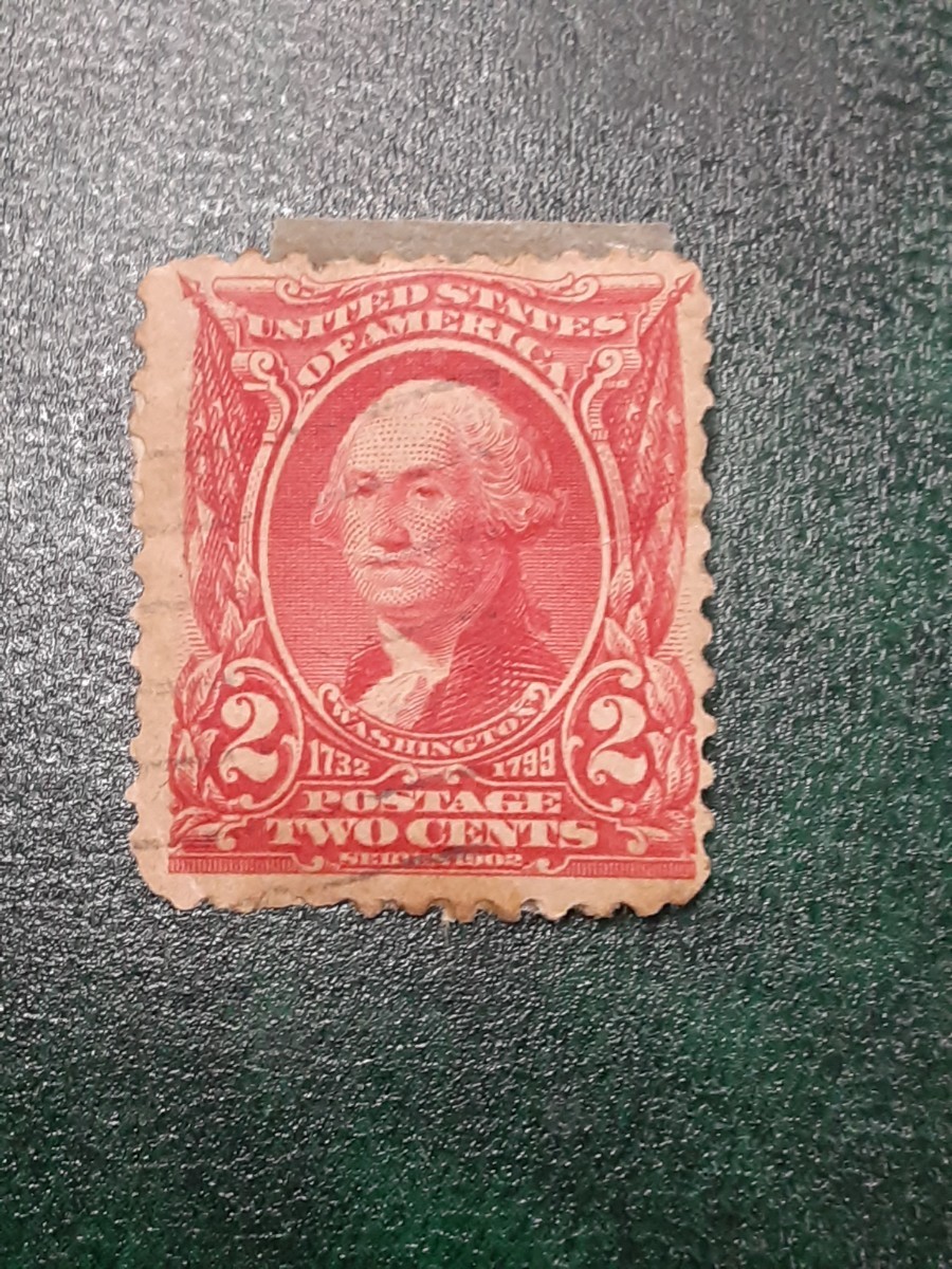 アンティーク切手 アメリカ 1902年頃 ワシントン 2セント 使用済み USW1112_画像4
