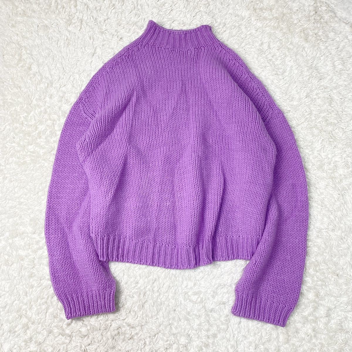LE CIEL BLEU Le Ciel Bleu wool knitted purple series 36 S oversize high‐necked .... lady's B102331-68