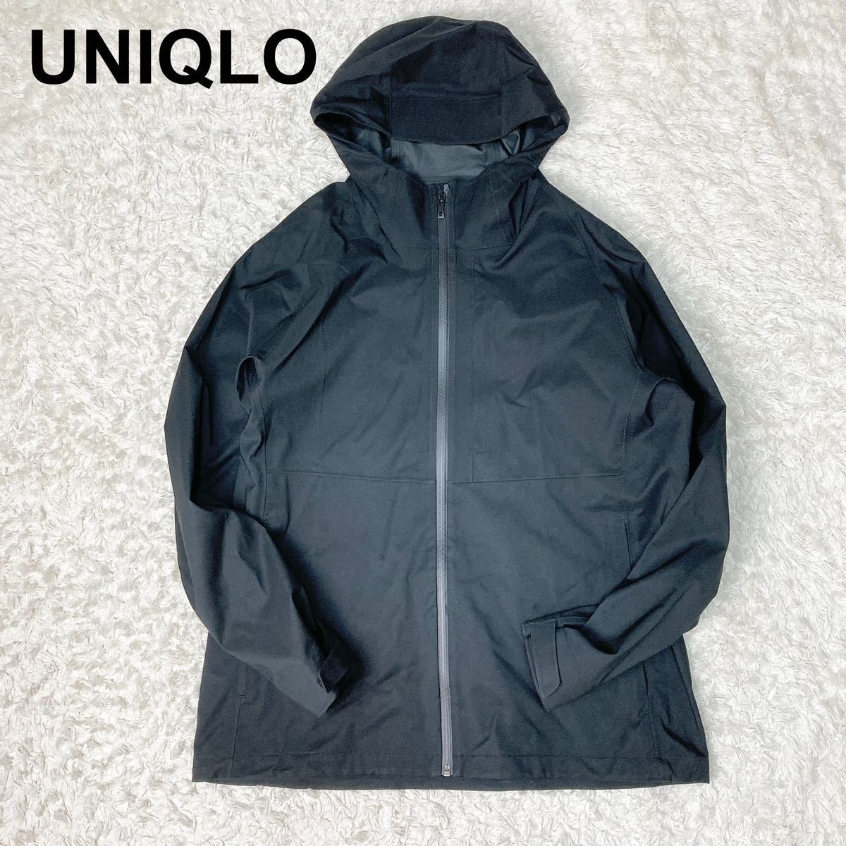 美品 UNIQLO ユニクロ 防風 防水 透湿 ブロックテックパーカー ジャケット ブラック Lサイズ メンズ B102331-108_画像1