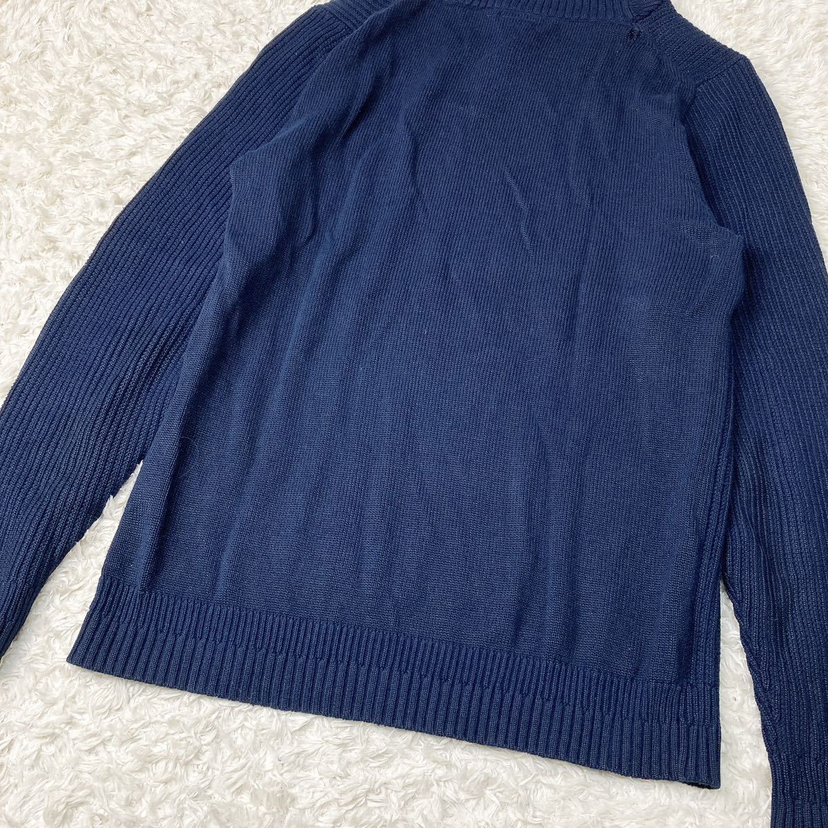 CalvinKlein カルバンクライン ショールカラー セーター ニット 厚手 ネイビー M メンズ B102331-48_画像8