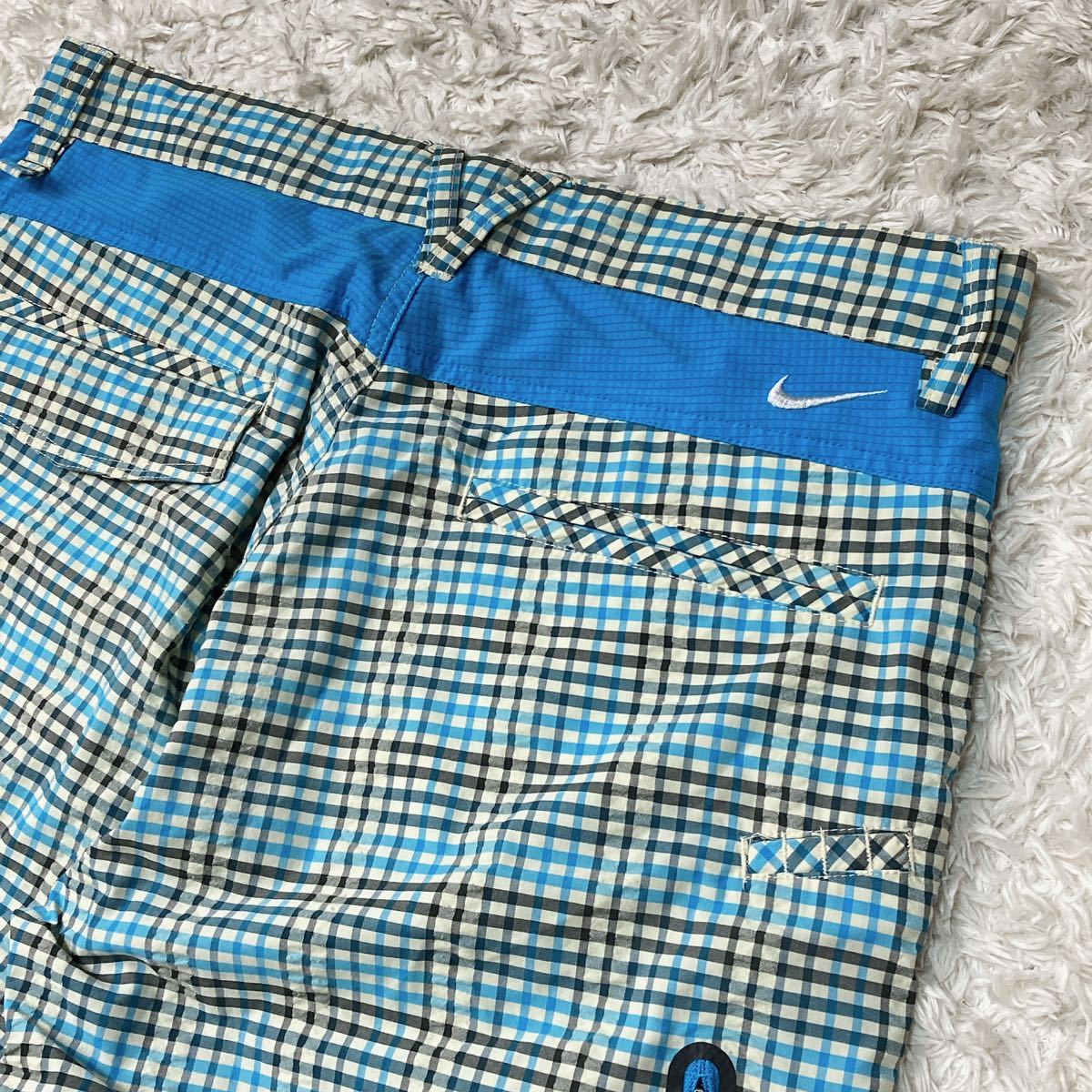 NIKE GOLF ナイキ ゴルフ ハーフパンツ ゴルフウェア チェック柄 Mサイズ メンズ B112314-105_画像7