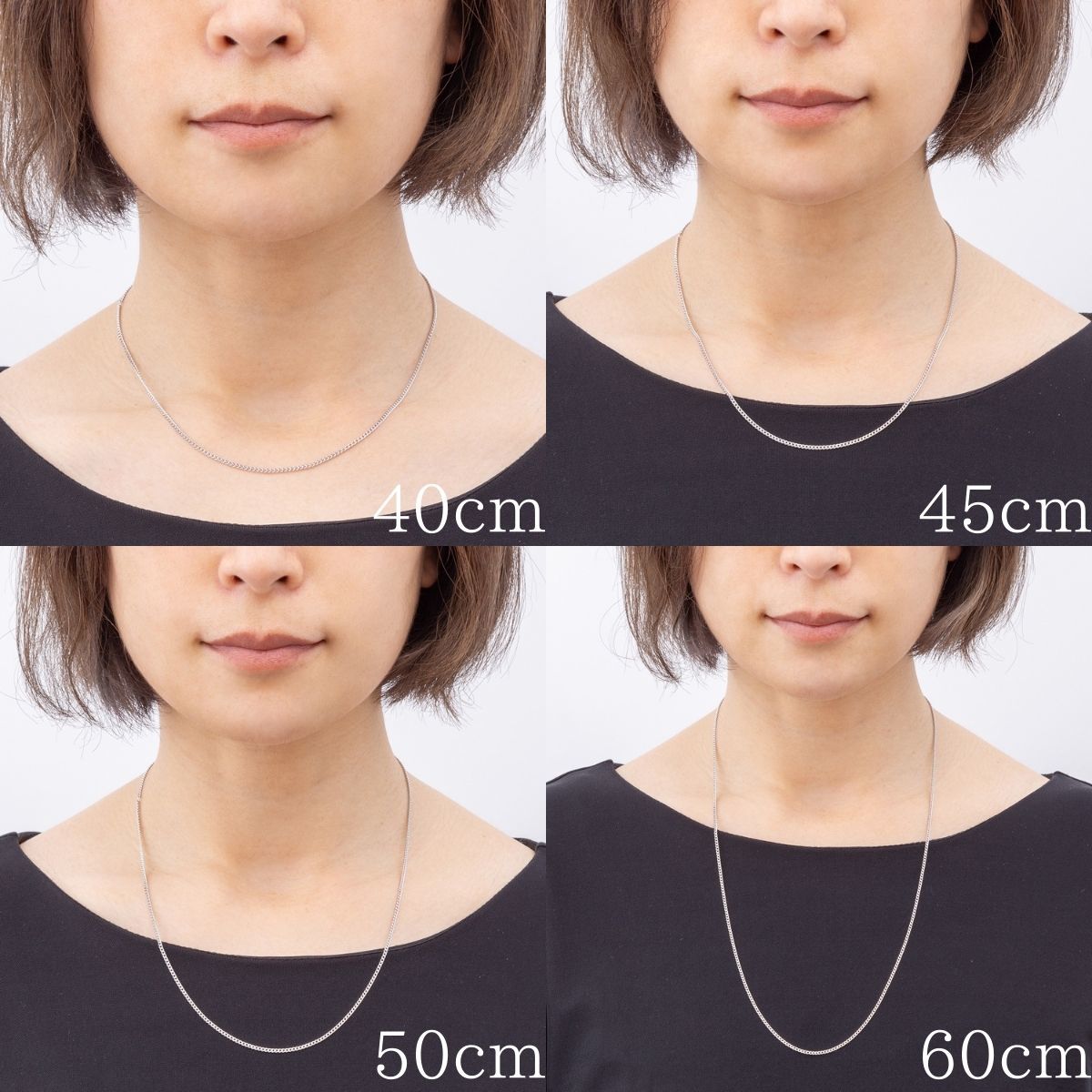 18金/K18WG刻印有り】60cm/1 65mm/喜平ネックレスチェーン/ホワイト