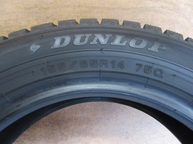 ★《ダンロップ！》 WINTERMAXX WM02 155/65R14 21年製バリ溝4本セット！！ スペーシアカスタム,ワゴンR, N-BOX,タント等へ！！_まだまだ使えます！