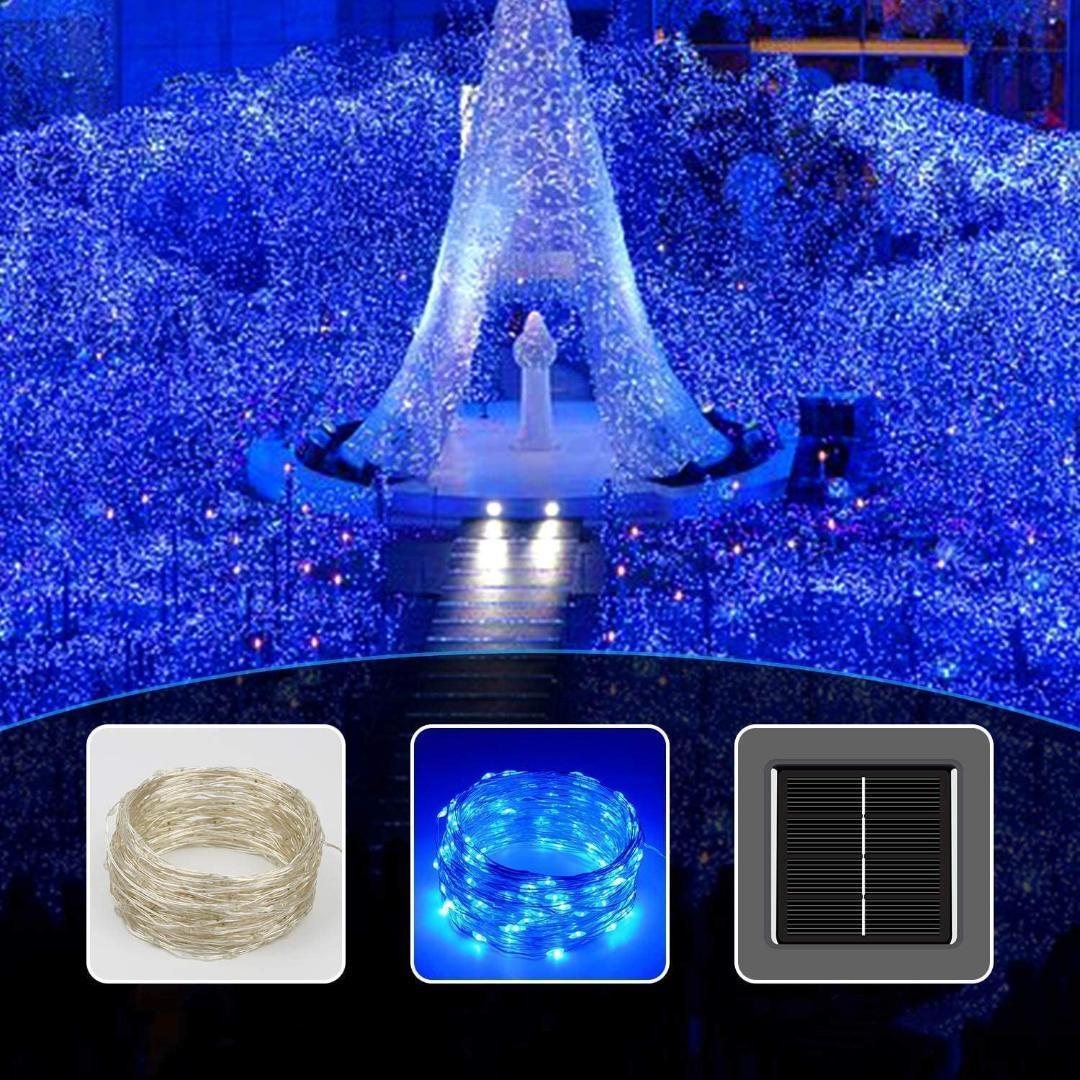 イルミネーション ソーラー LED クリスマス 200電球 22m　ブルー_画像7