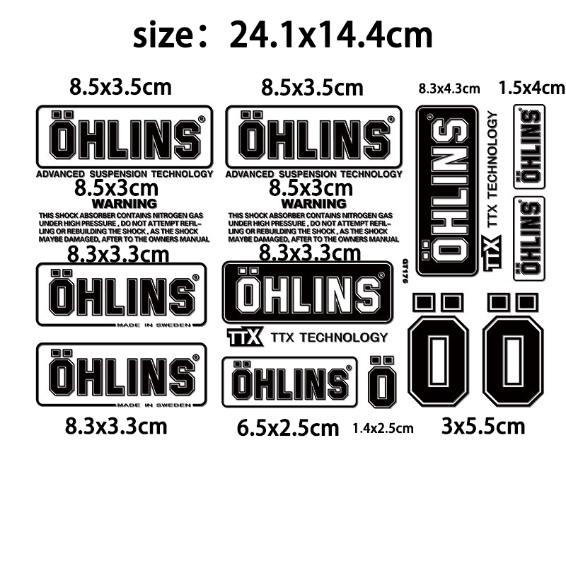 OHLINS(オーリンズ)　ステッカー　ブラック 　横25ｃｍ 縦15ｃｍ　①_画像1