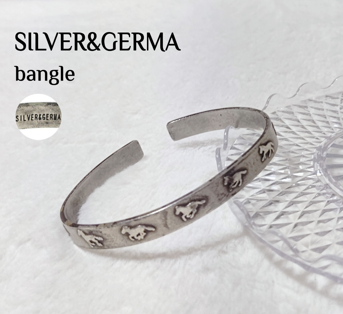SILVER&GERMA 】 シルバー&ゲルマニウム バングル 刻印あり SILVER&GERMA 】 シルバー&ゲルマニウム バングル 刻印あり